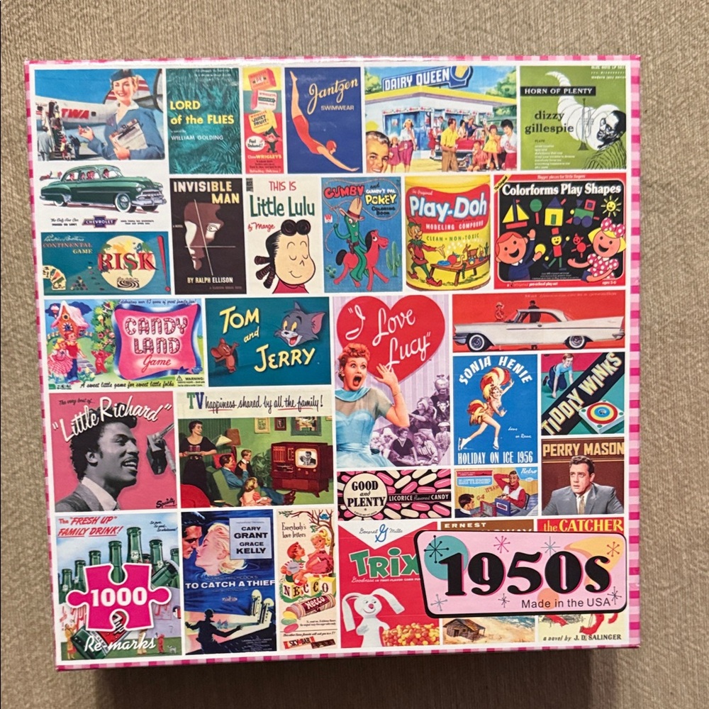 1950s Retro Collage Puzzle by - Pink